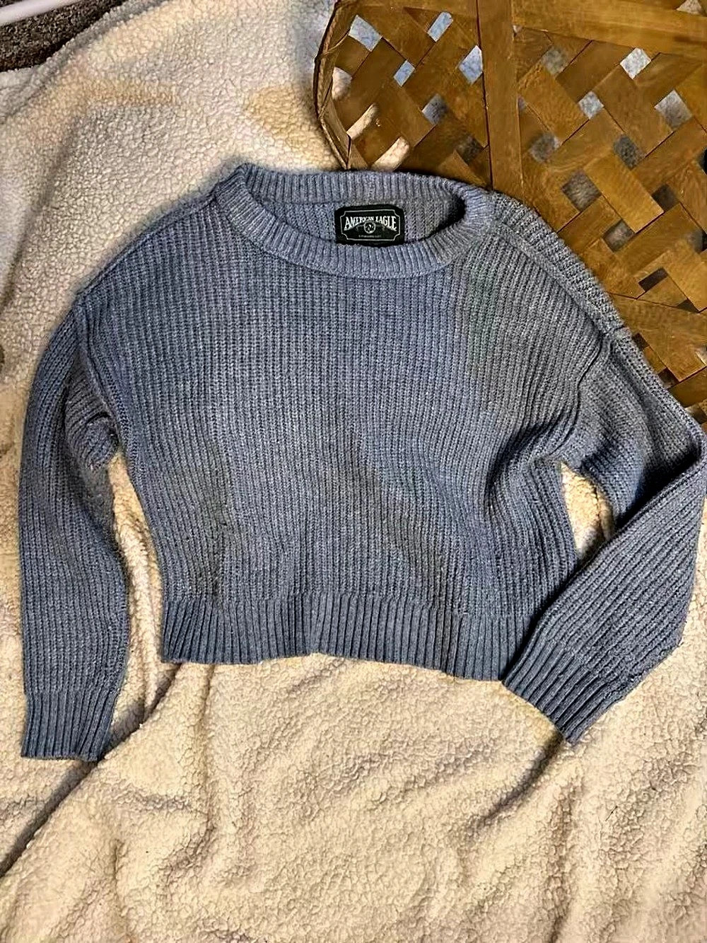Blue Knitted Sweater American Eagle
